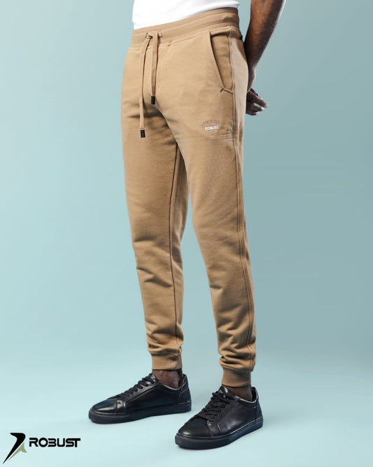 ROBUST Fit Sweatpants capsule embroider كافية فاتح