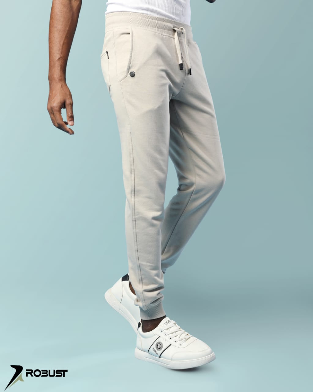 ROBUST Fit Sweatpants capsule embroider بيج