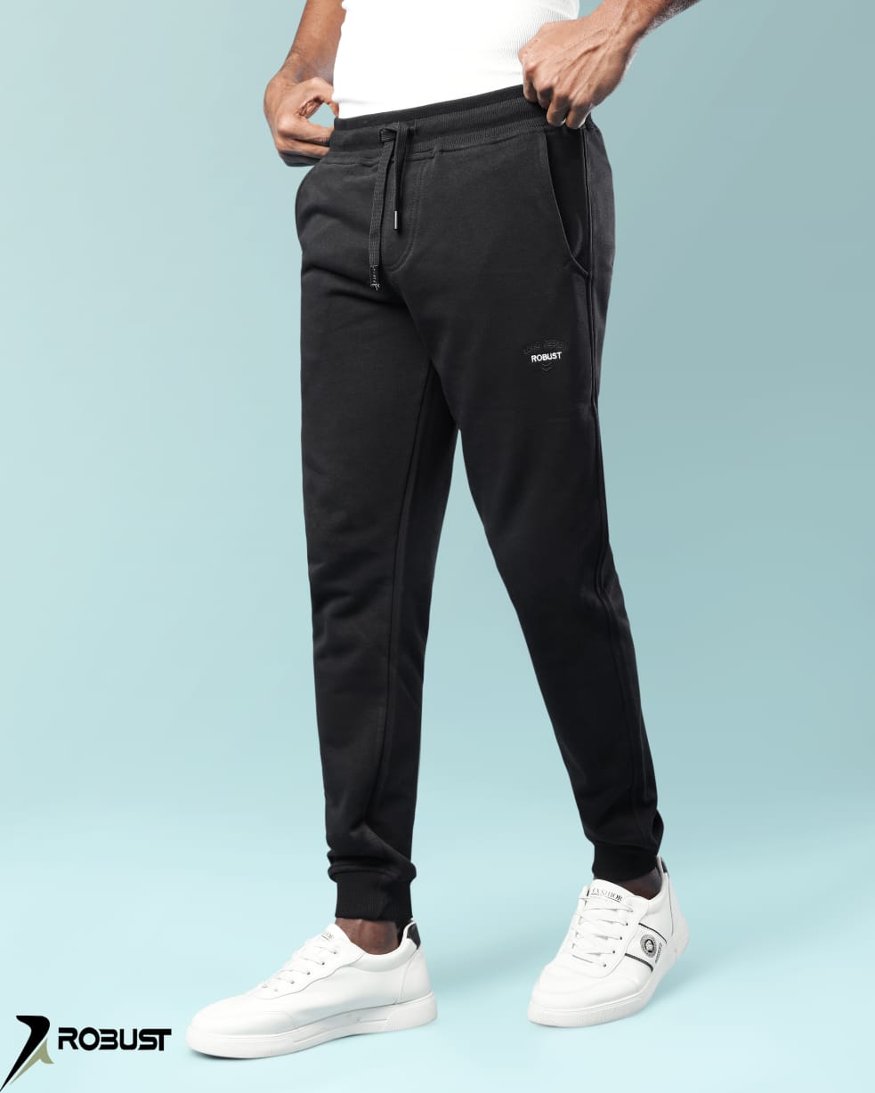 ROBUST Fit Sweatpants capsule  embroider أسود